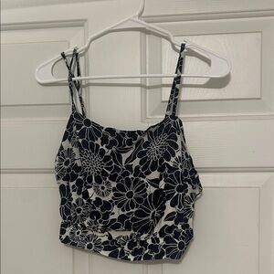 Anthropologie Black and White Floral Camisole